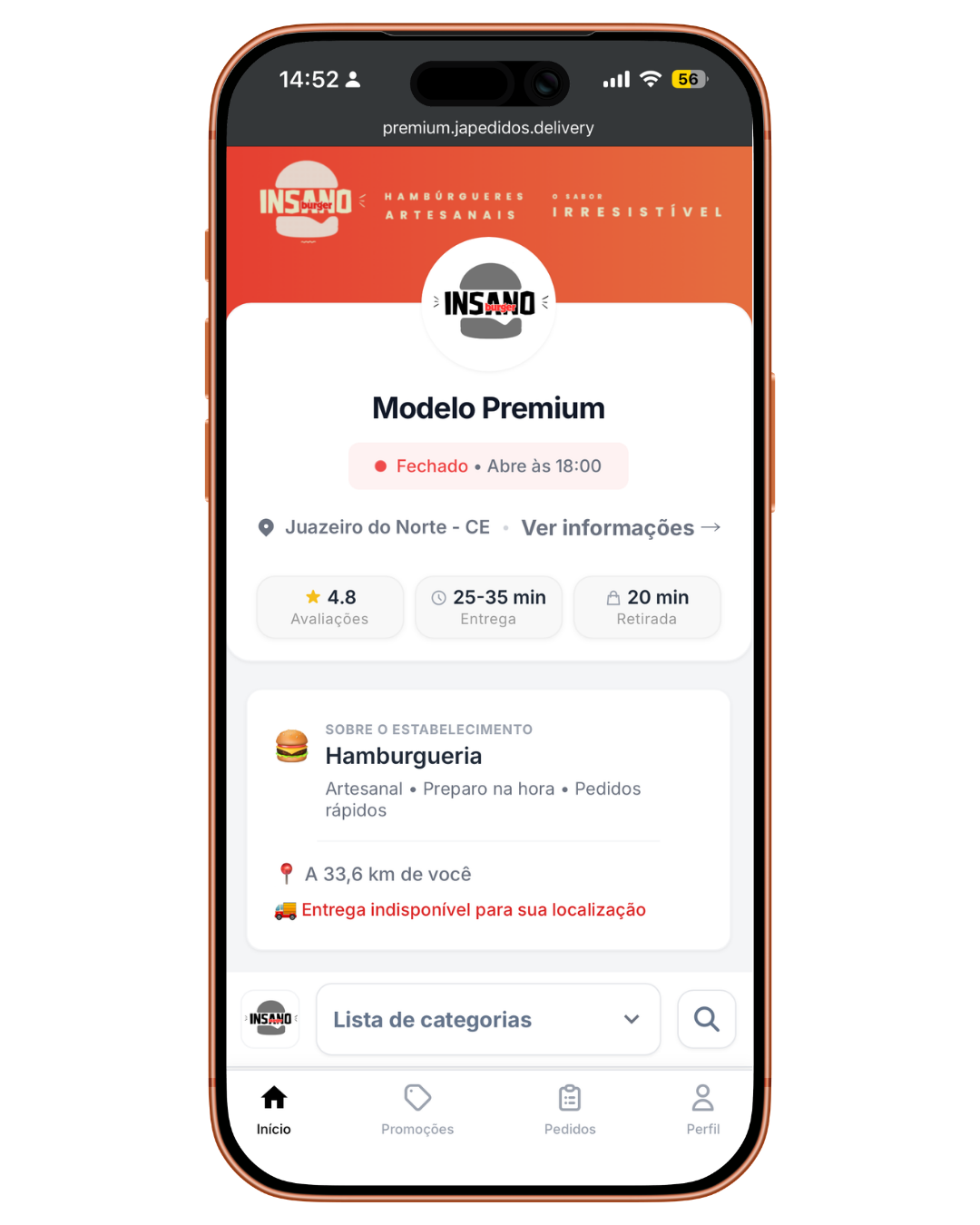 Cardápio Premium